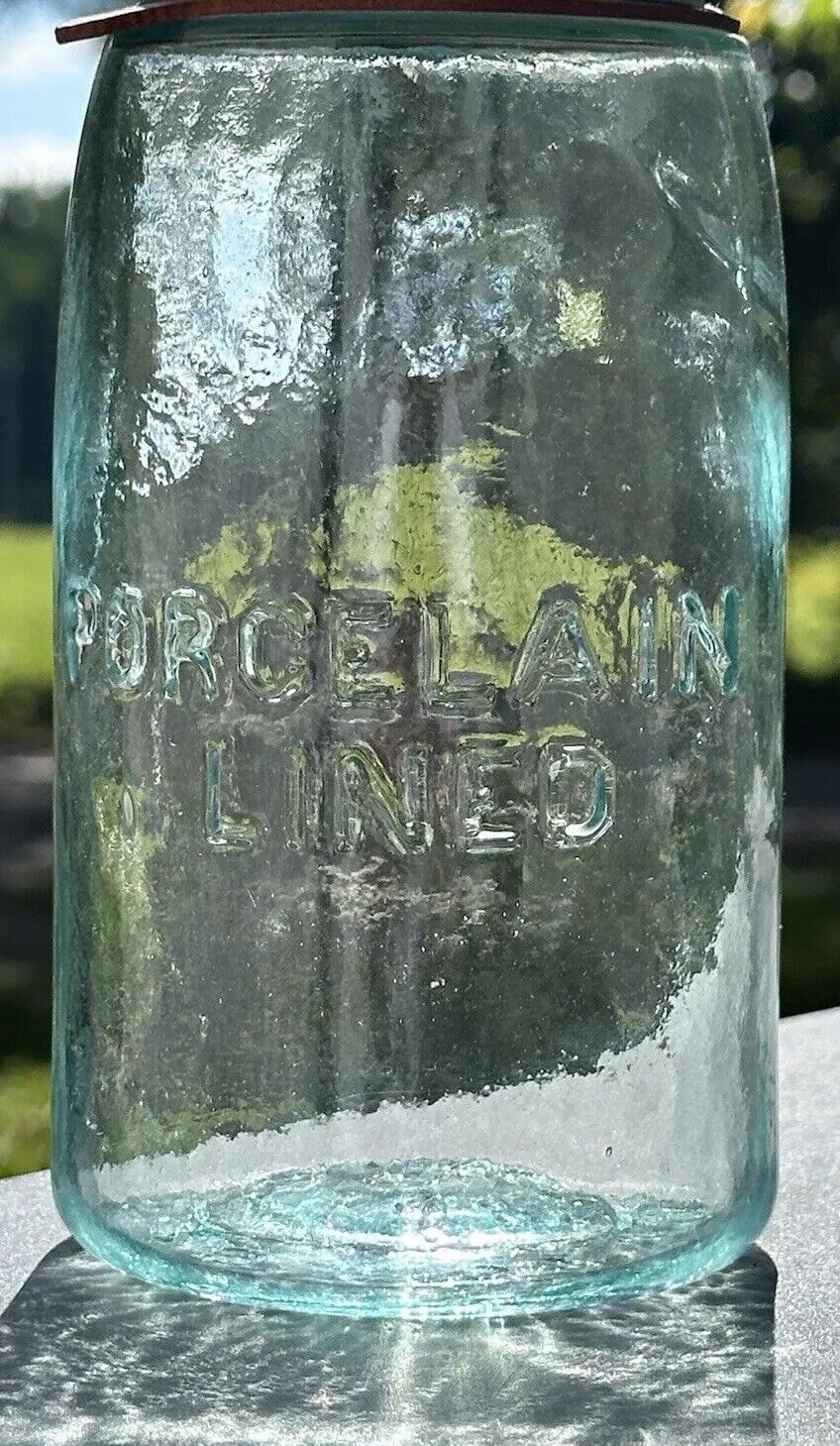 Antique Pre-1900 Fruit Jars Porcelain Lined Fruit Jar Original Lid Scarce