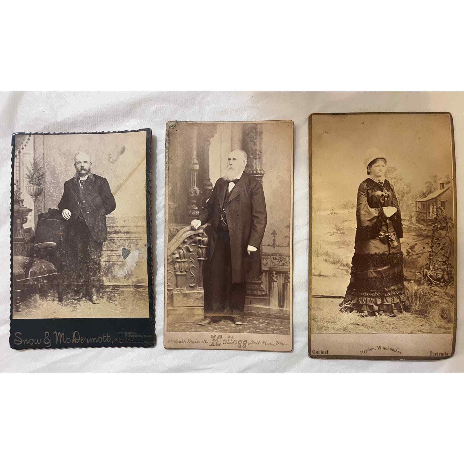 Antique Cabinet Card - Lot of 3 - 2 men, 1 woman Late 1800?