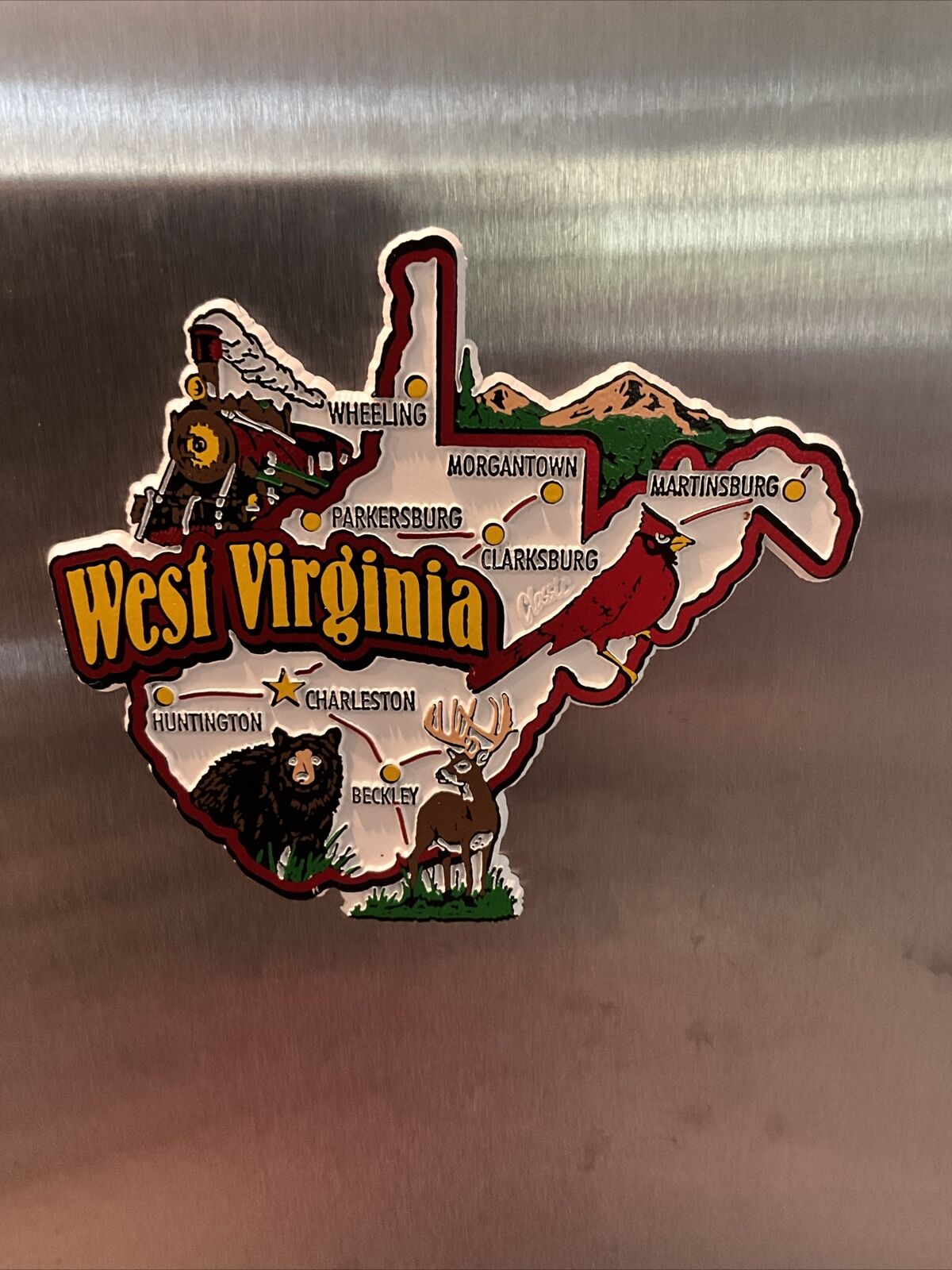 West Virginia  Jumbo State Map Fridge Magnet