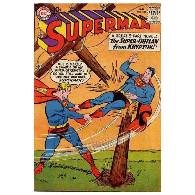Superman (1939 series) #134 in Fine minus condition. DC comics [g]