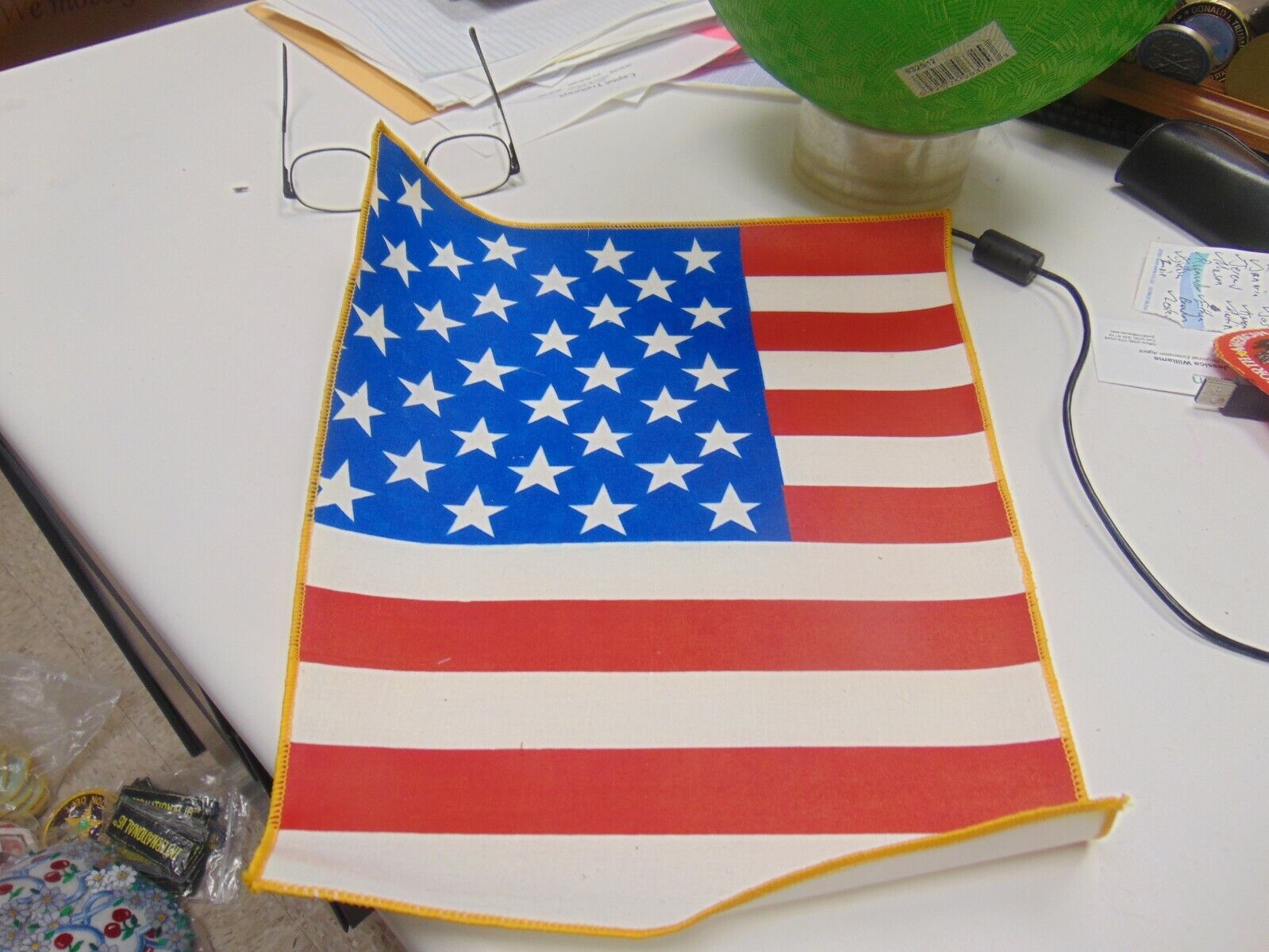 PATCH SEW ON OLDER AMERICAN FLAG HUGE OVER 12 INCHES