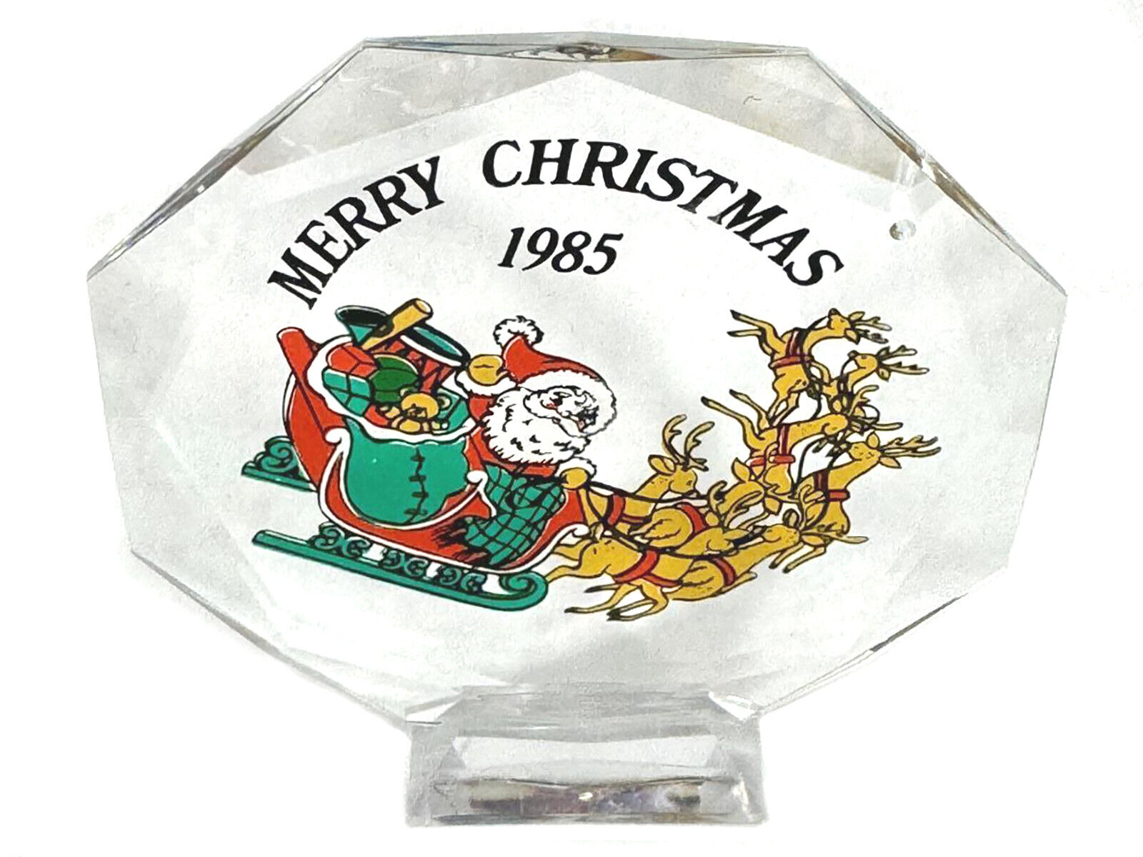 1985 Color Images Santa Claus And Reindeer National Fund Raiser Ornament