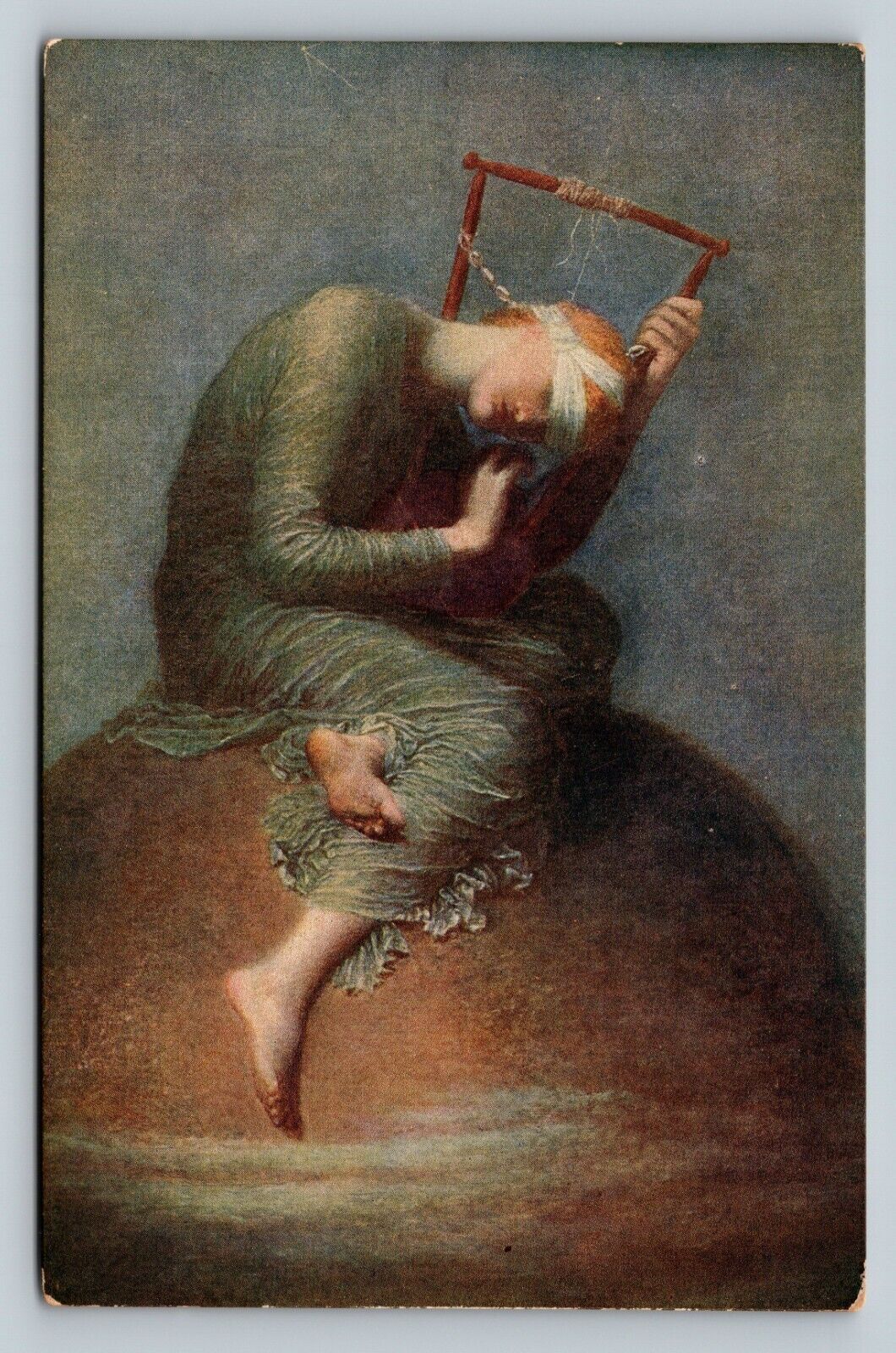 Famous 'Hope' Painting By George Frederic Watts  Reproduced Print VTG Postcard