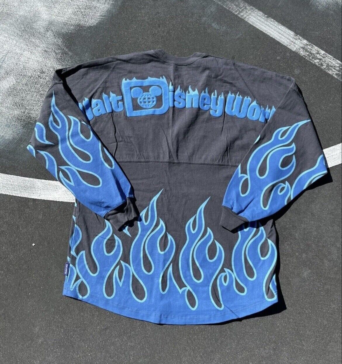 Disney Parks Disneyland Resort Hades Spirit Jersey Size MEDIUM Flames Blue