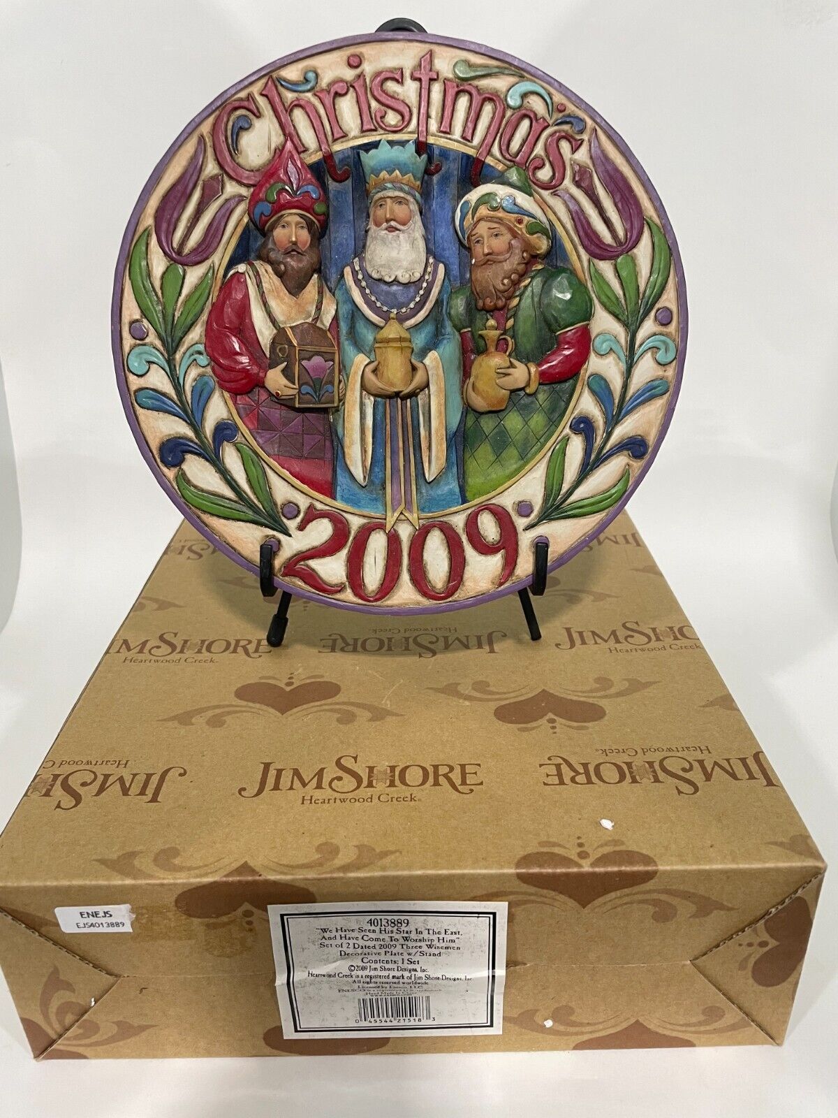 Jim Shore 3 Kings Scene Plate Figurine 2009 Boxed