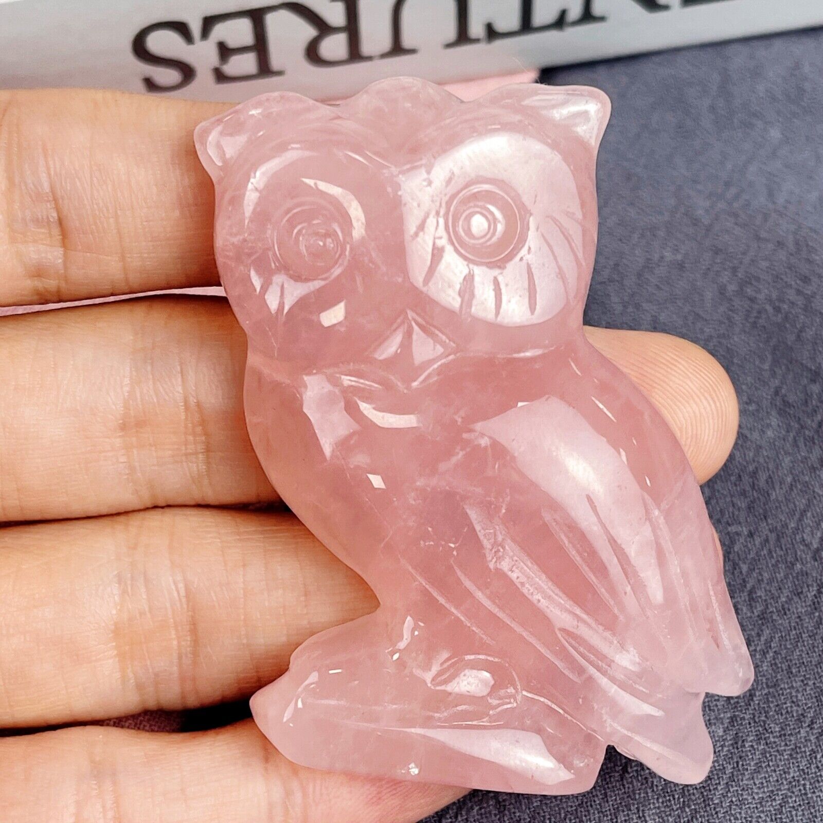 Natural Gemstone Crystal Hand Carved Owl Reiki Healing Gift Decor Art Collection