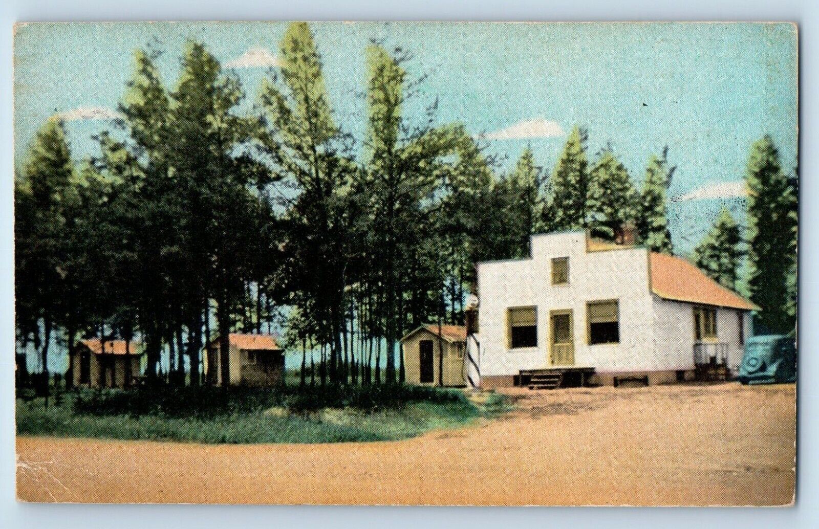 Pine River Minnesota Postcard Riverview Cabins Store Exterior View Building 1910