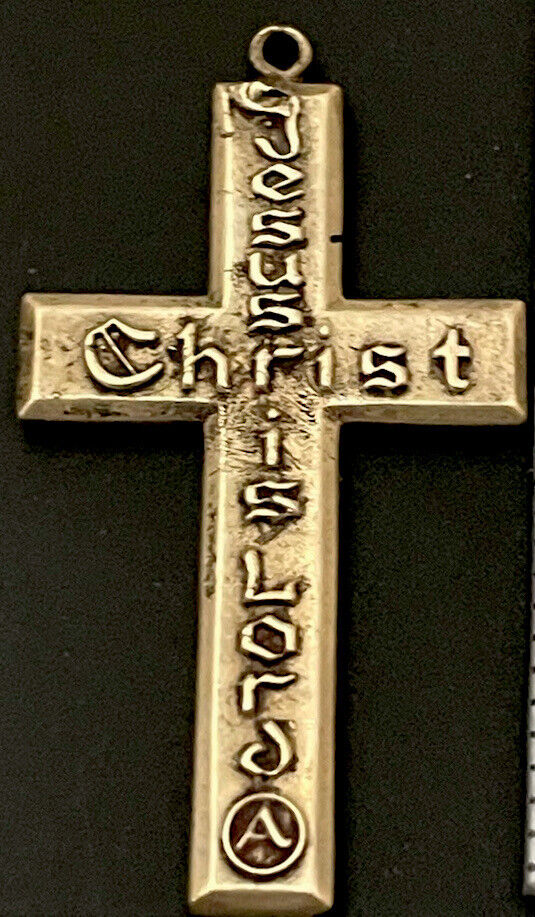 Vintage Christian 1961 Jesus Christ Is Lord Cross Medal
