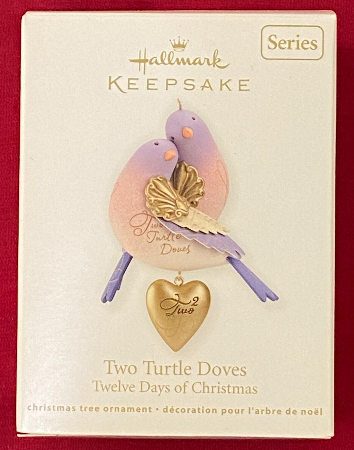Hallmark Ornament Two Turtle Doves Twelve Days of Christmas 2012 NIB NEW