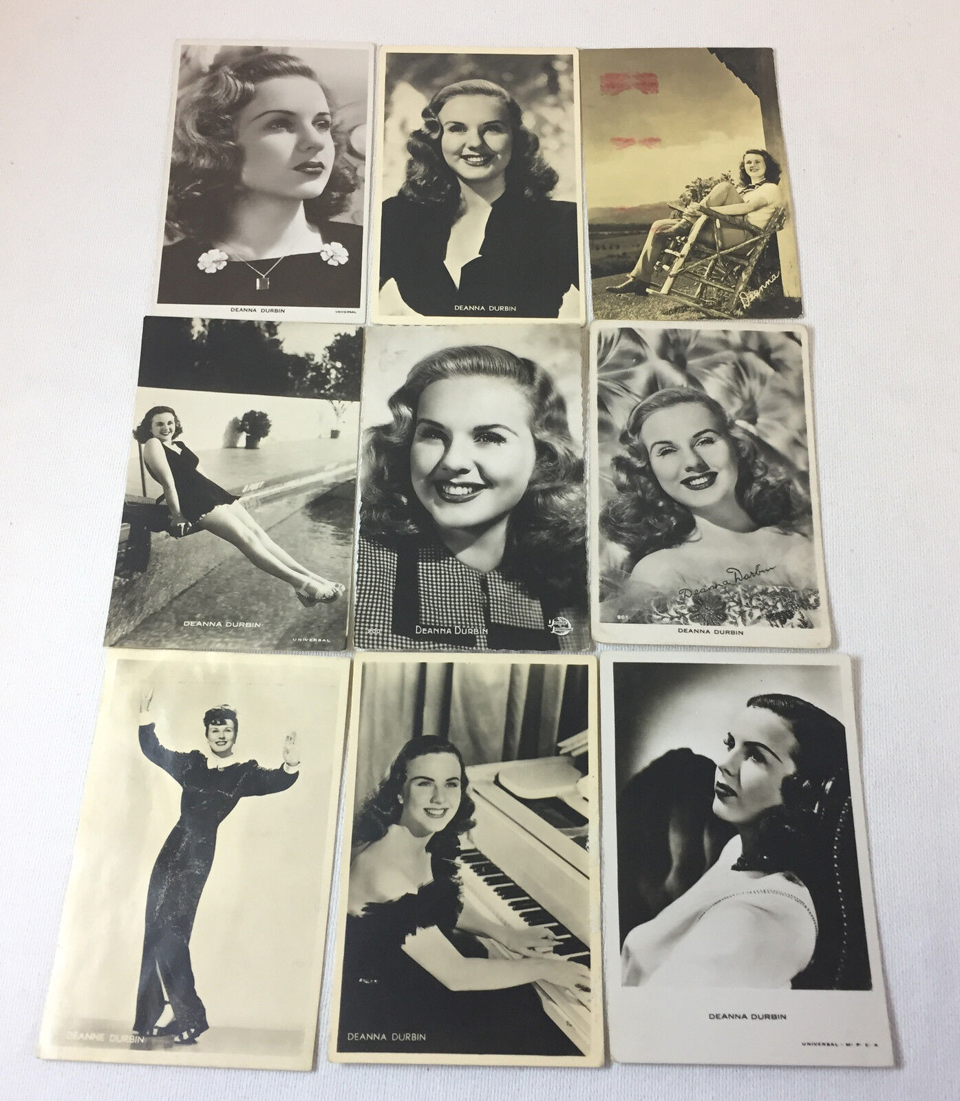 Lot of 9 Vintage DEANNA DURBIN Postcards  