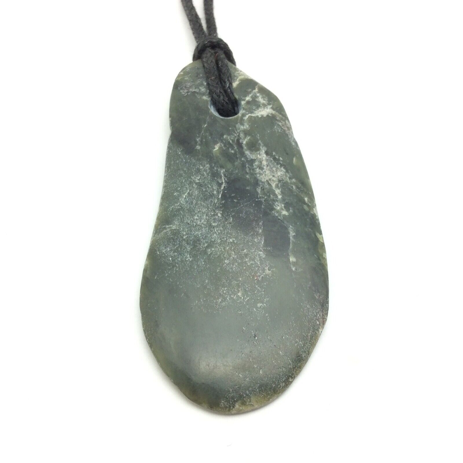 Big Sur Jade Pebble Pendant Green Polished Nephrite Gem Stone Necklace CA #220