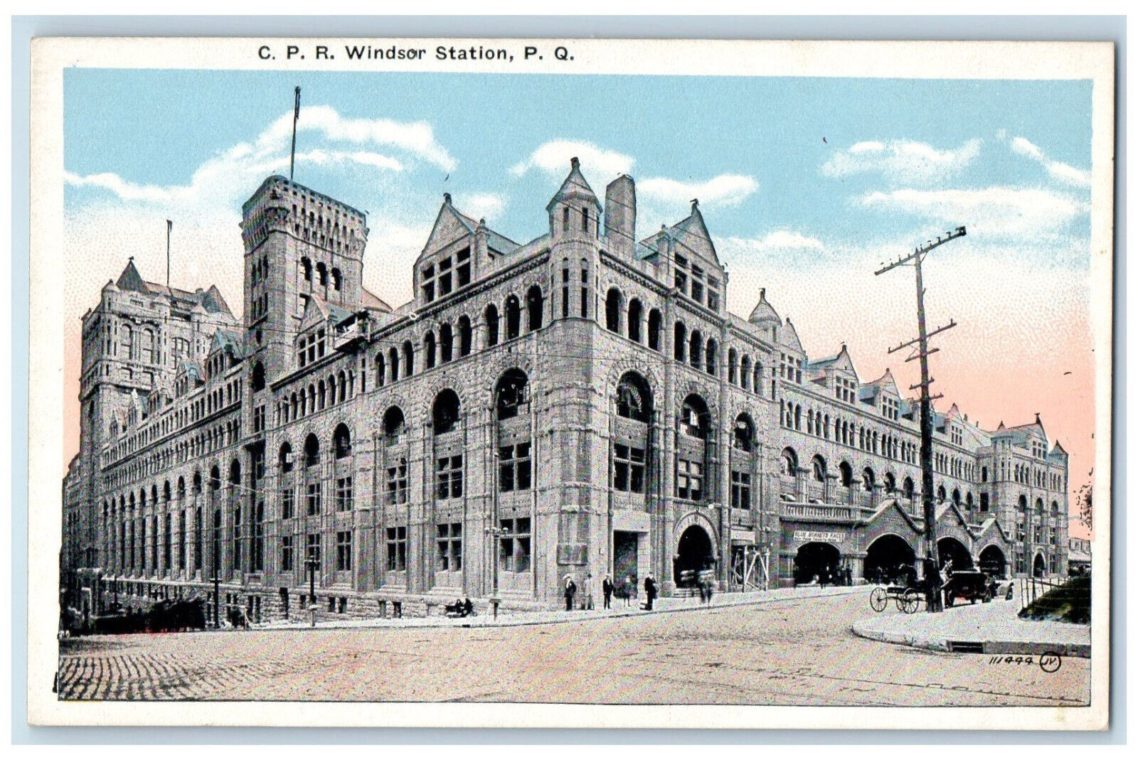 c1920's C.P.R. Windsor Station P.Q. Canada Unposted Antique Postcard