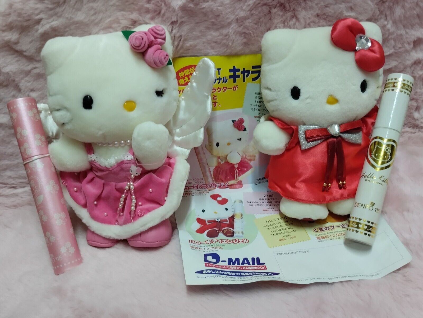 Vintage Hello Kitty Pink Velvet & Red Angel 8\