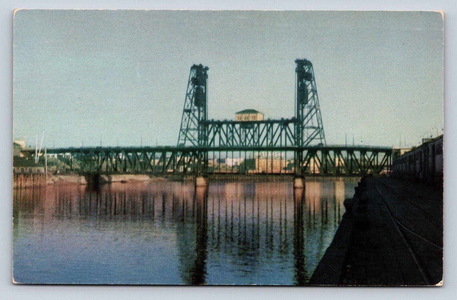 Steel Bridge Spanning the Willamette River PORTLAND OR Vintage Postcard 0890
