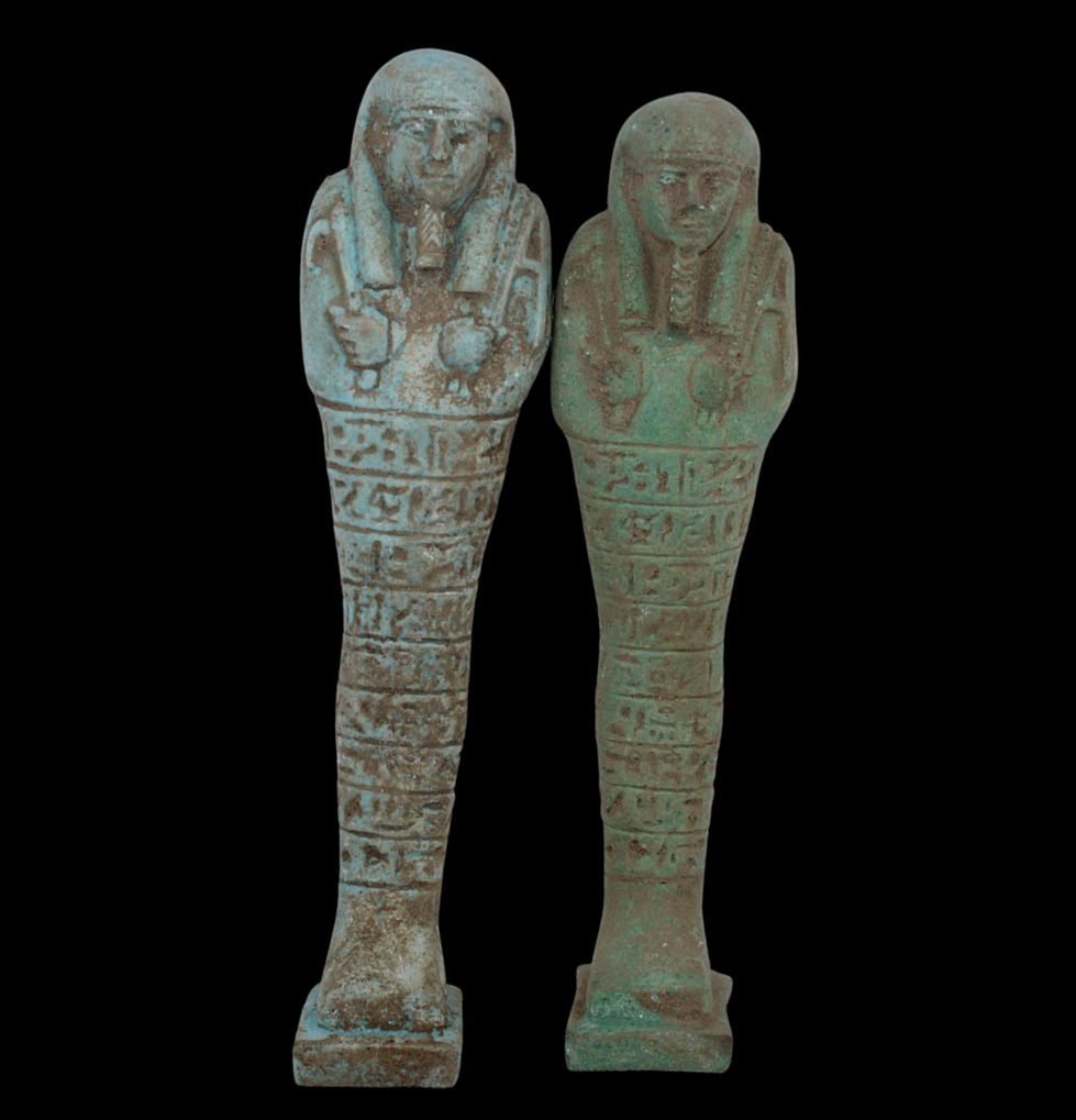 2 ROYAL USHABTI RARE ANCIENT EGYPTIAN ANTIQUE Pharaonic Statues -Egypt History