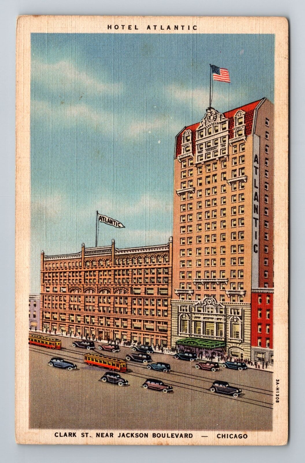 Chicago IL-Illinois, Hotel Atlantic, Advertising, Antique Vintage Postcard
