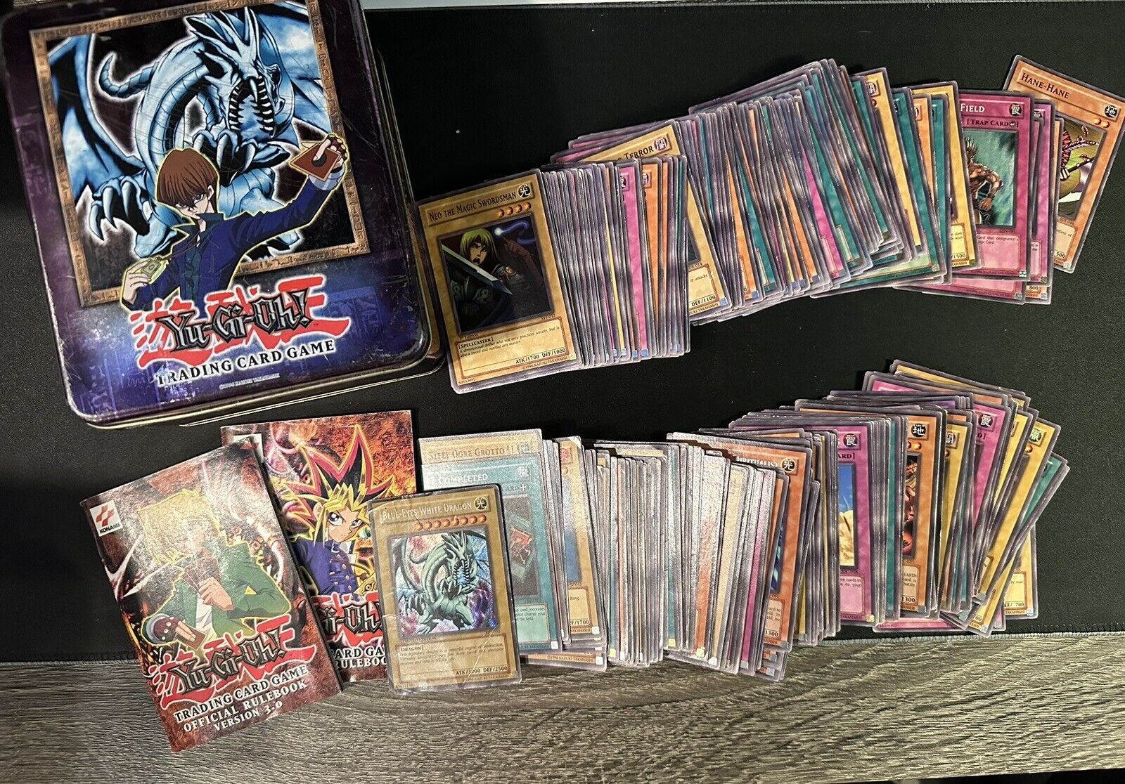 Yugioh 2002 Blue Eyes Tin With Old Cards