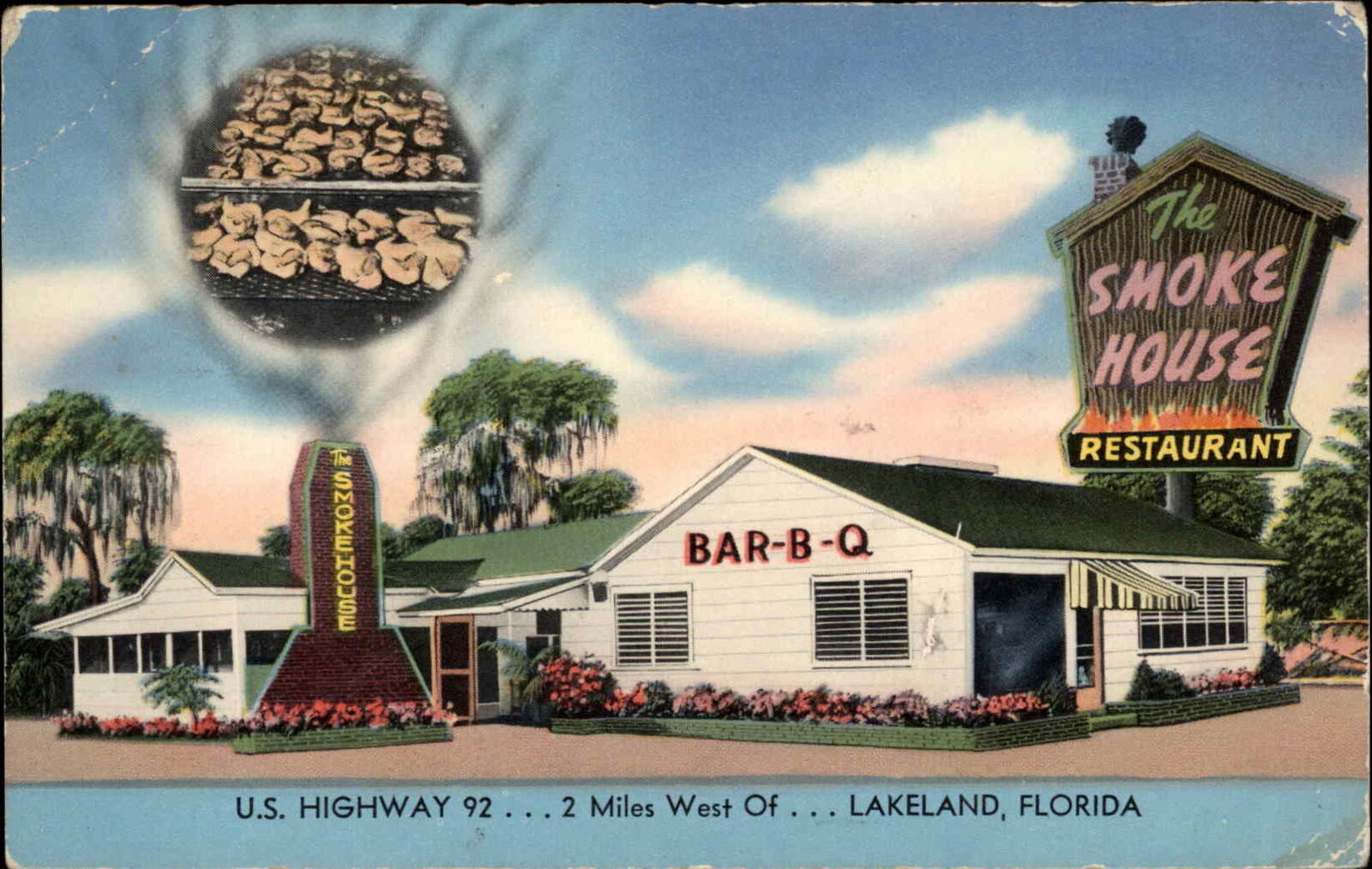 Lakeland Florida FL Restaurant 1950s-60s Postcard