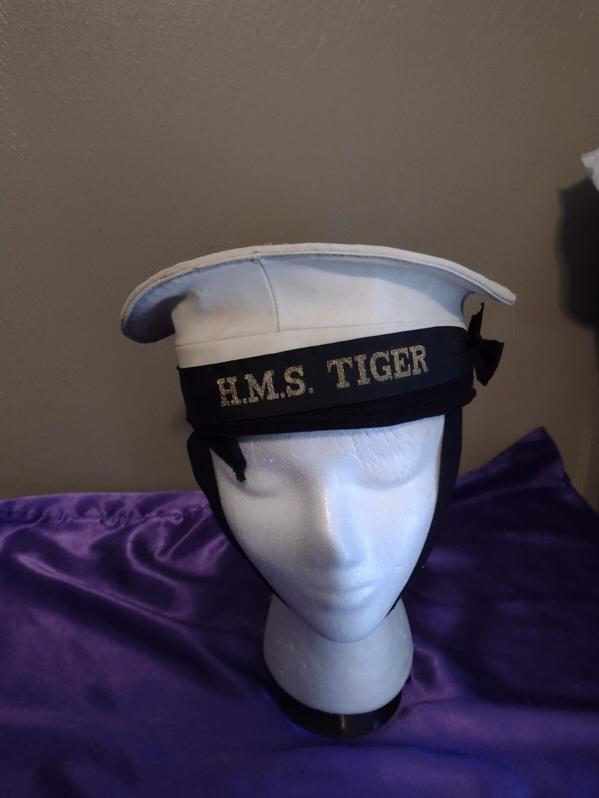 Rare WW2 H.M.S Tiger ship  hat service hat