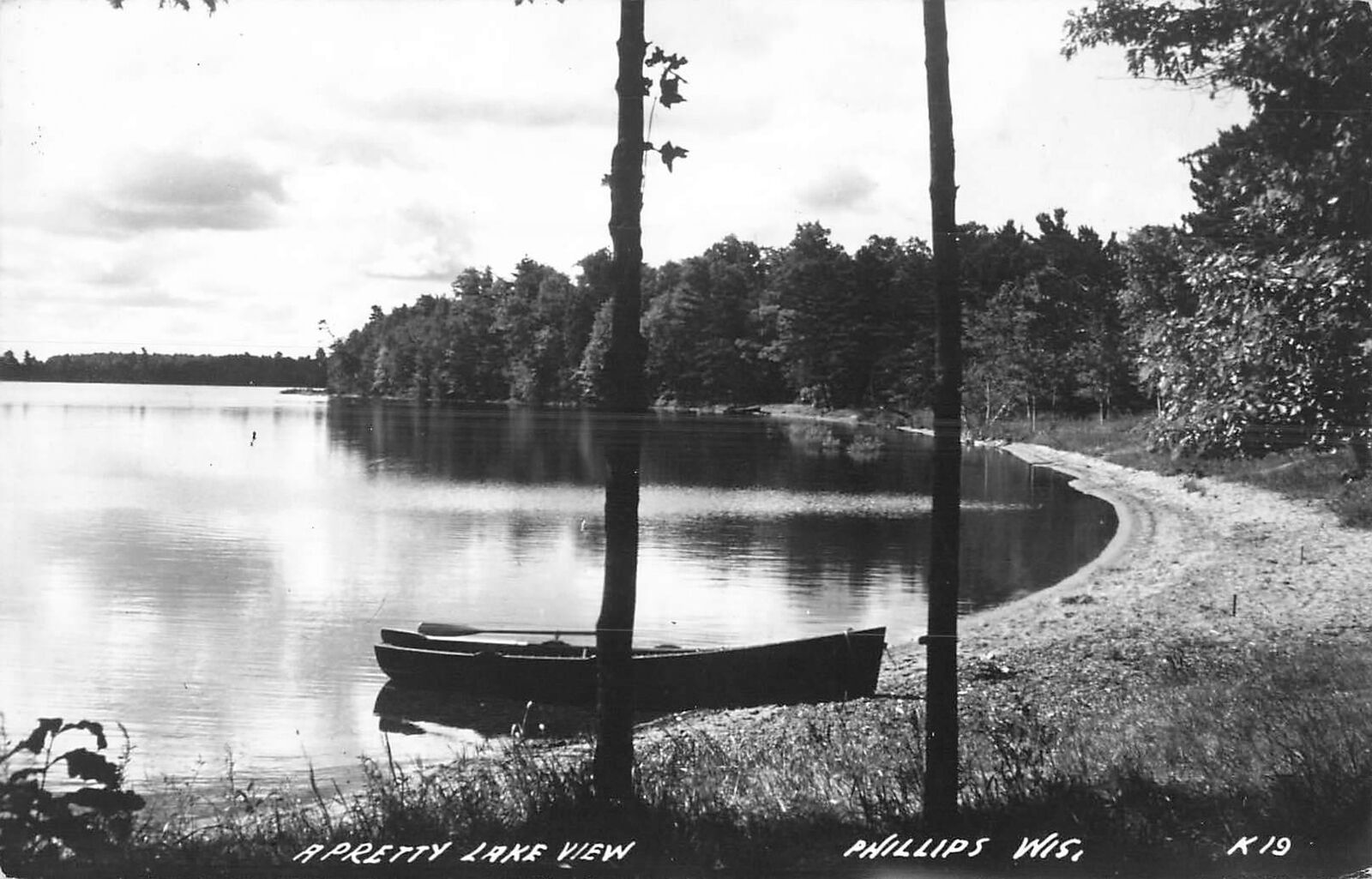 RPPC A Pretty Lake View Phillips Wisconsin Real Photo Postcard EKC