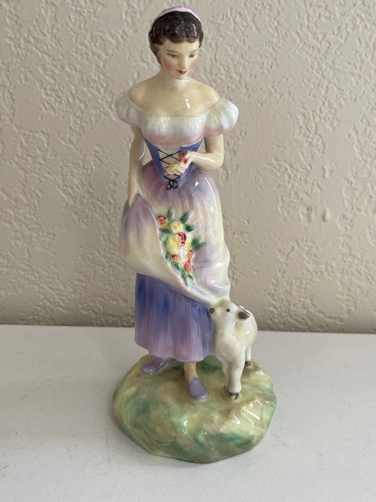 Royal Doulton Porcelain Figurine Spring HN2085 Shepherd Girl Shepherdess & Lamb