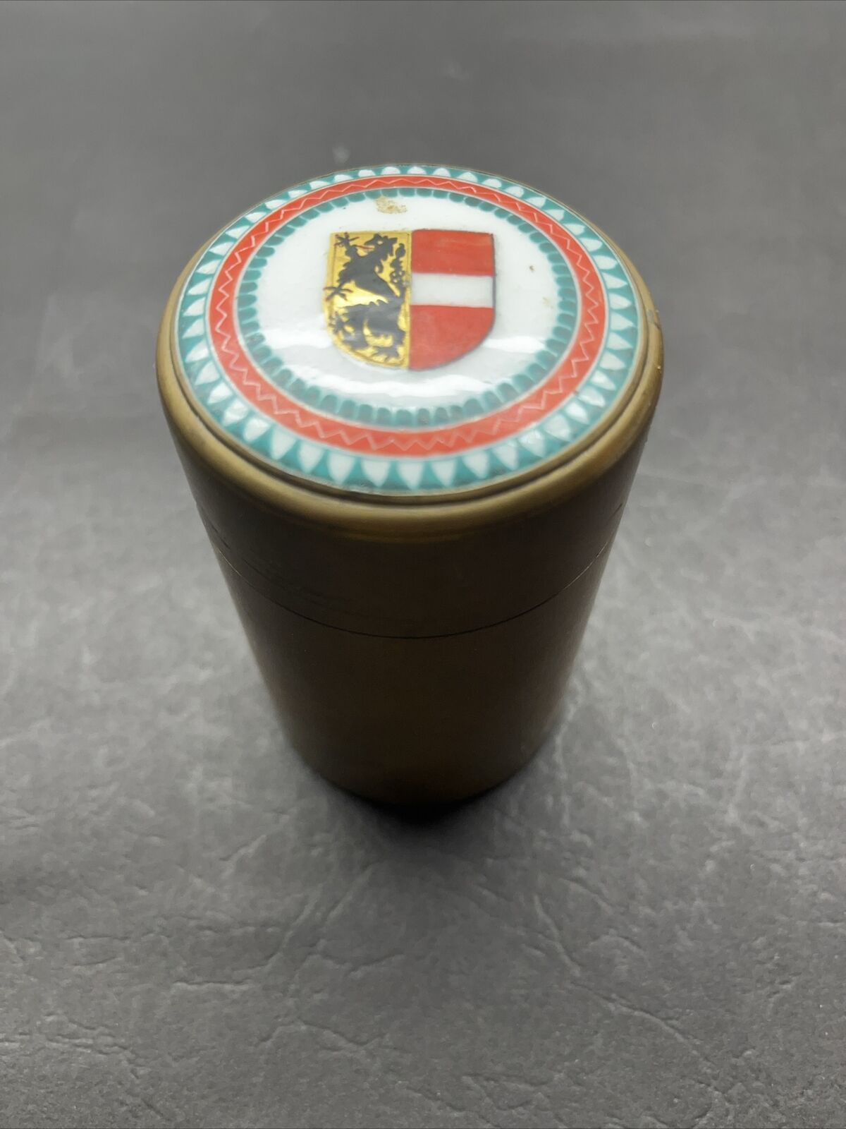 Vintage Steinbock Brass Canister Jar Box Handmade in Austria