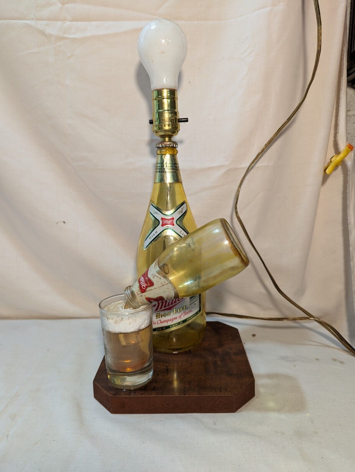 Vintage Miller High Life Beer Bottle Lamp