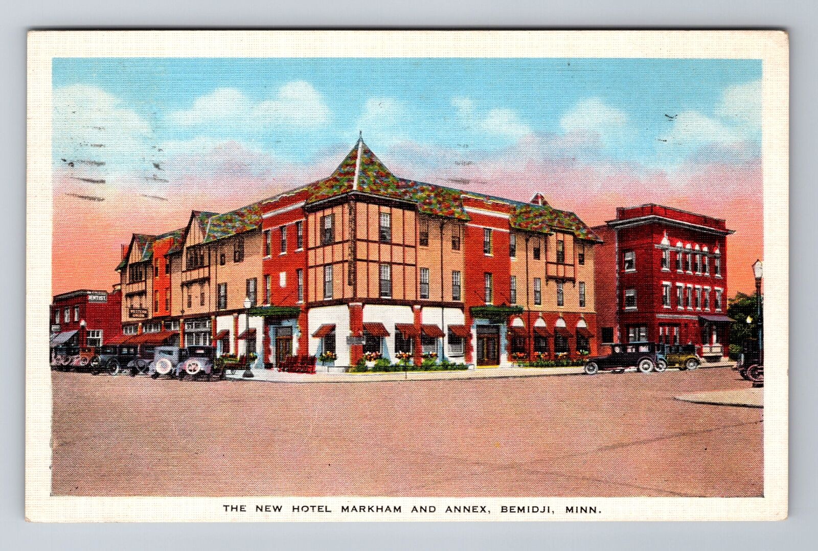 Bemidji MN-Minnesota, The New Hotel Markham And Annex, Vintage c1938 Postcard