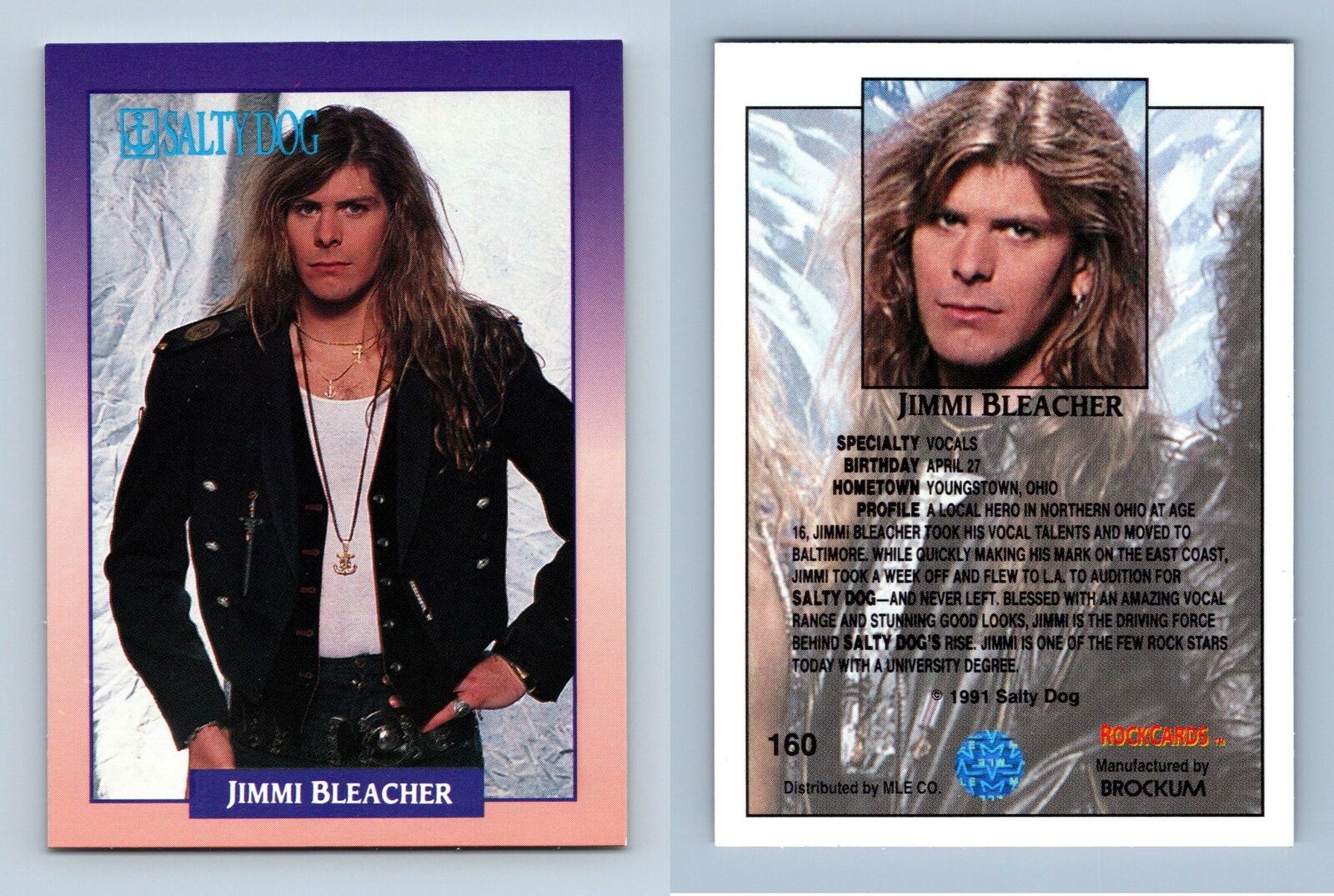 Jimmi Bleacher #160 Rockcards 1991 Brockum Trading Card