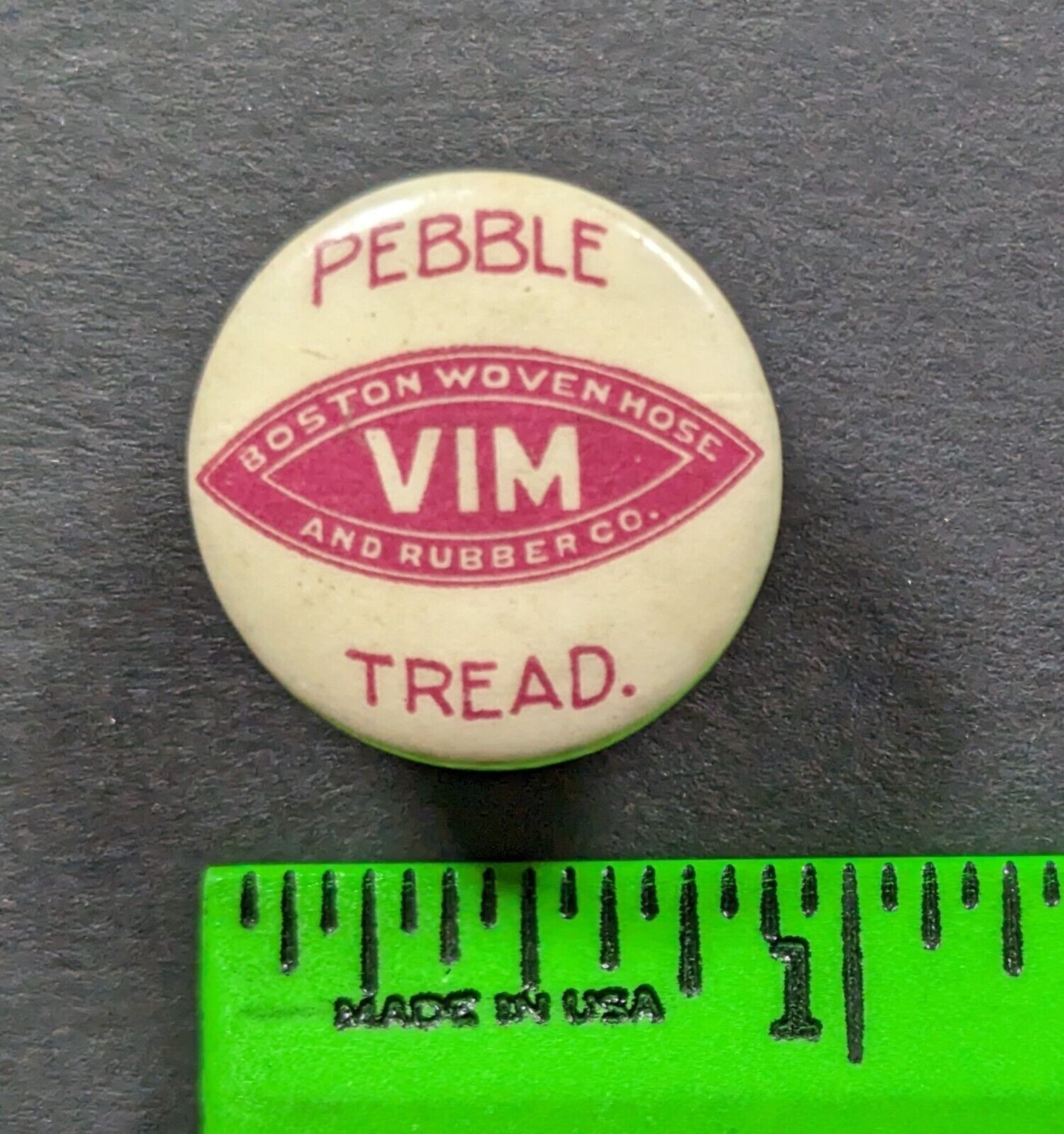 Antique 1890\'s-1910 Pebble Tread Rubber Bicycle Stud Button Pin