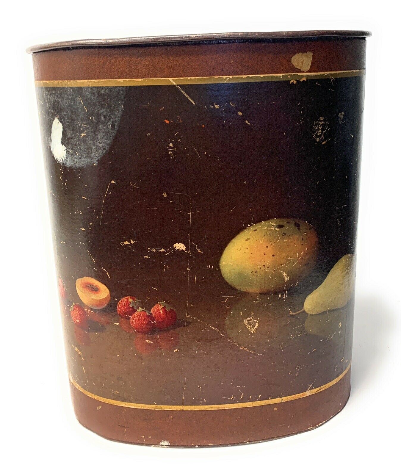 Weibro Corp. Trash Can Copper Fruits Vintage Rare Design