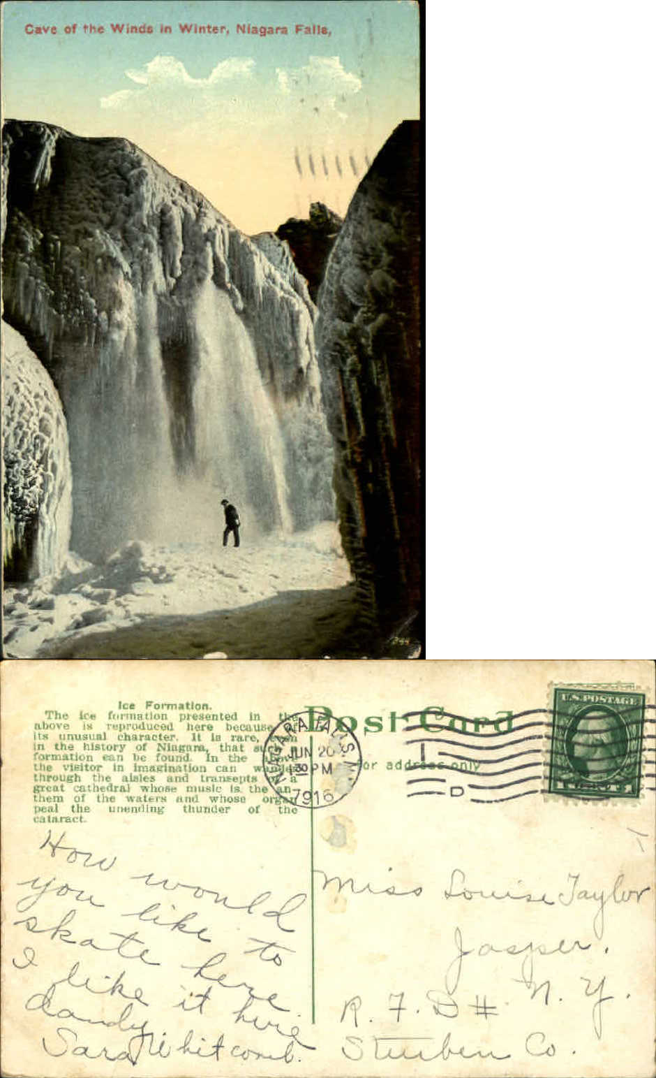 Cave of the Winds Niagara Falls New York NY ice 1916