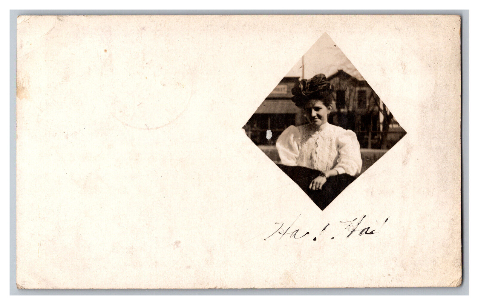 Postcard Woman In Fancy Dress & Hat Vintage Standard View Real Photo Postcard