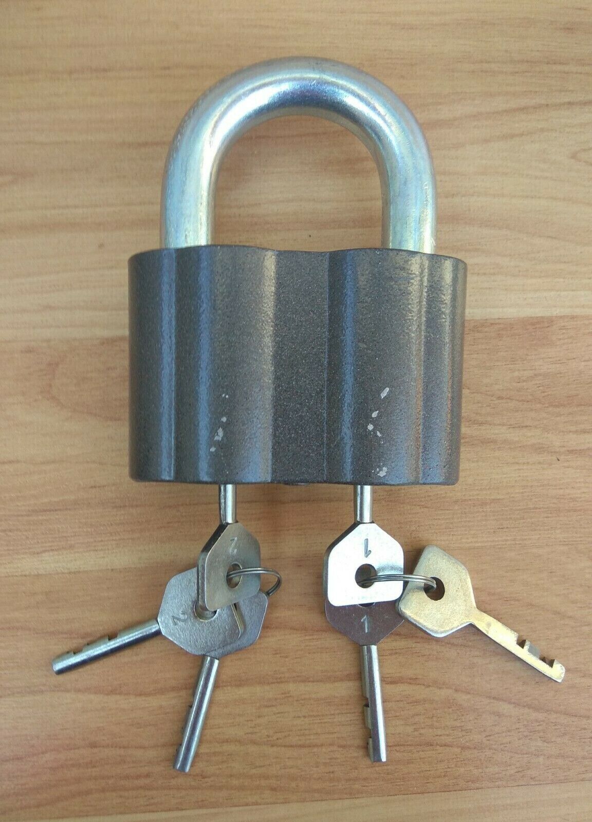 #35 vintage rare Ukrainian Padlock Lock Opens by Two Keys