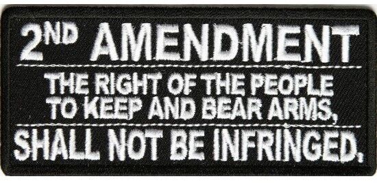 2nd Amendment Shall Not Be Infringed Tab Patch, Iron On / Sew On