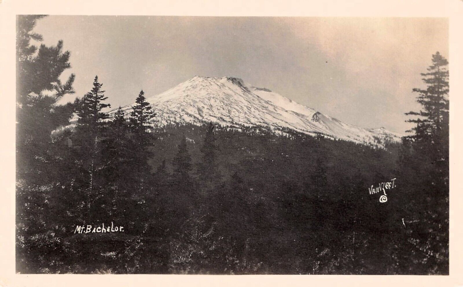 RPPC Bend OR Oregon Mt Bachelor Cascade Range Photo Postcard D50