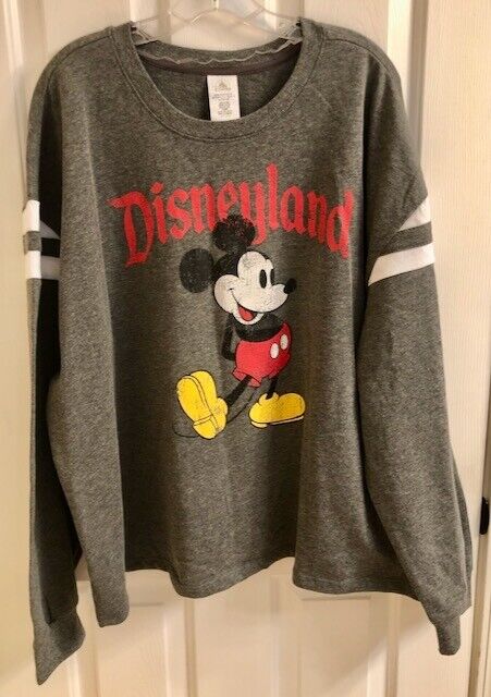 Disneyland Mickey Mouse Gray Crop Sweater Ladies Size 3X NWT Long Sleeve