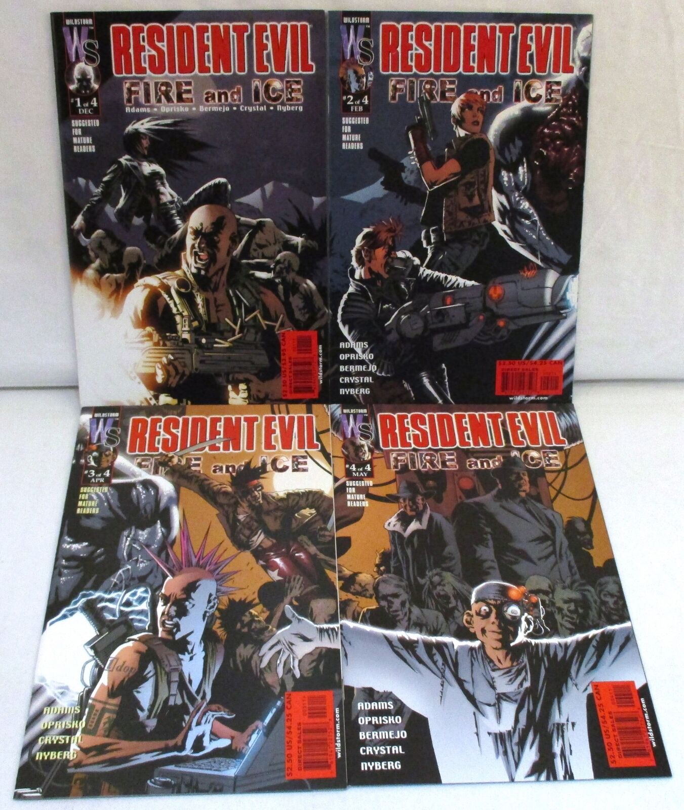 Resident Evil Fire and Ice #1 2 3 4 Complete Set Comic Lot Full Run Wildstorm