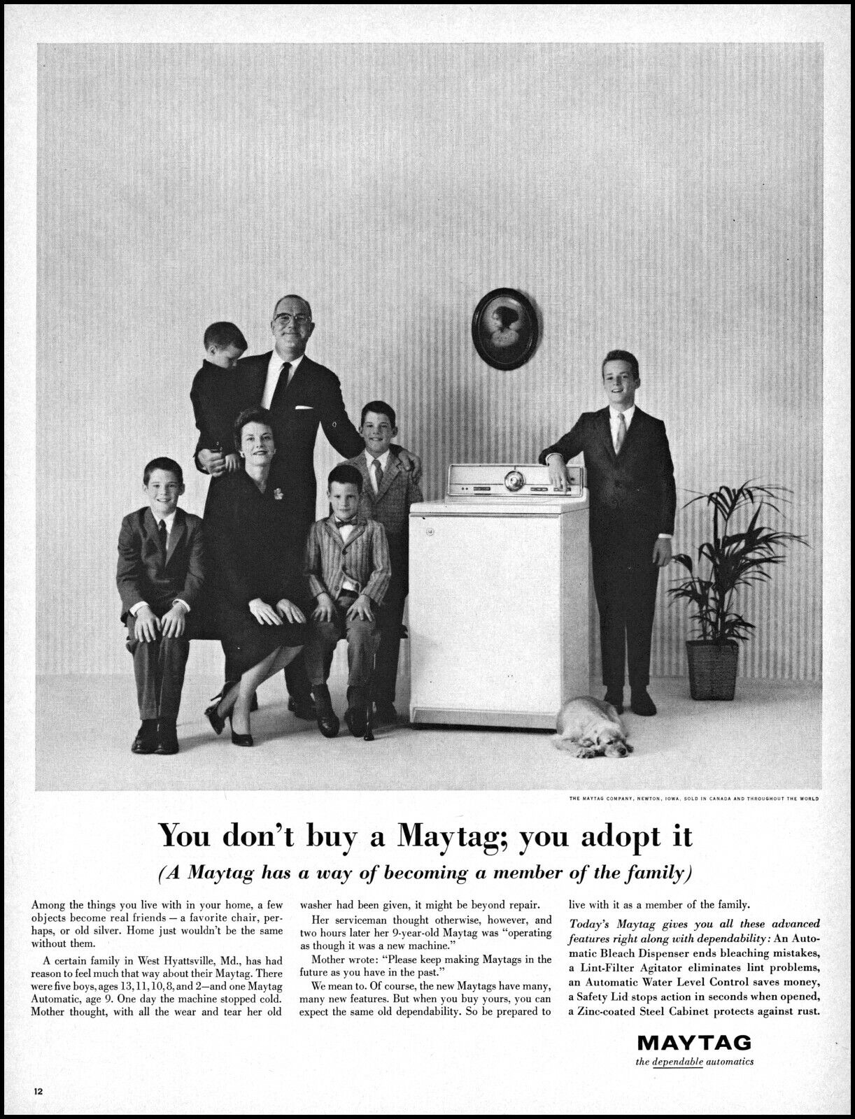 1961 West Hyattsville Maryland Family Maytag Washer vintage photo print ad adL90