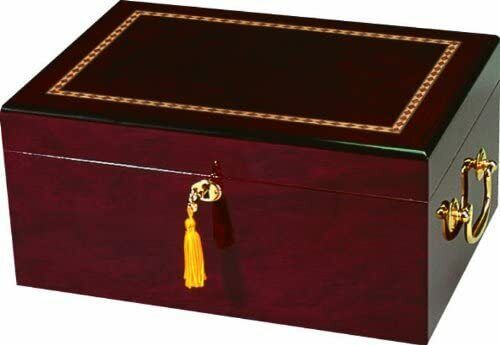Quality Importers Alhambra 100 Cigar High Gloss Humidor, Maple Finish
