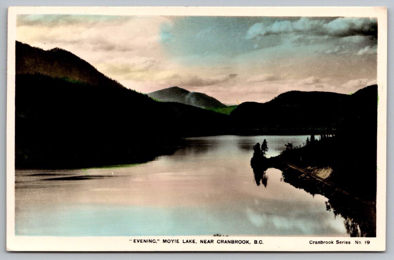 Evening Moyie Lake Near Cranbrook British Columbia Postcard
