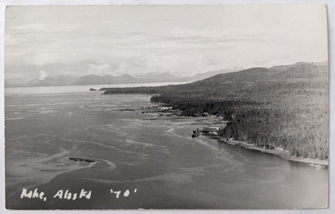 Aerial View Bird\'s Eye View of Kake Alaska RPPC Real Photo Postcard c1970 C9