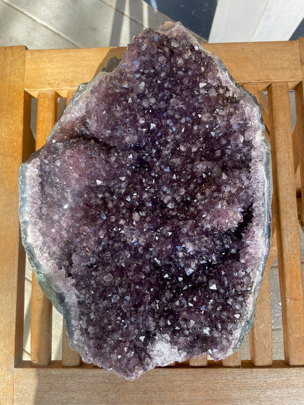 20 lb Amethyst Cluster Geode Hearts Druze Crystal From Brazil