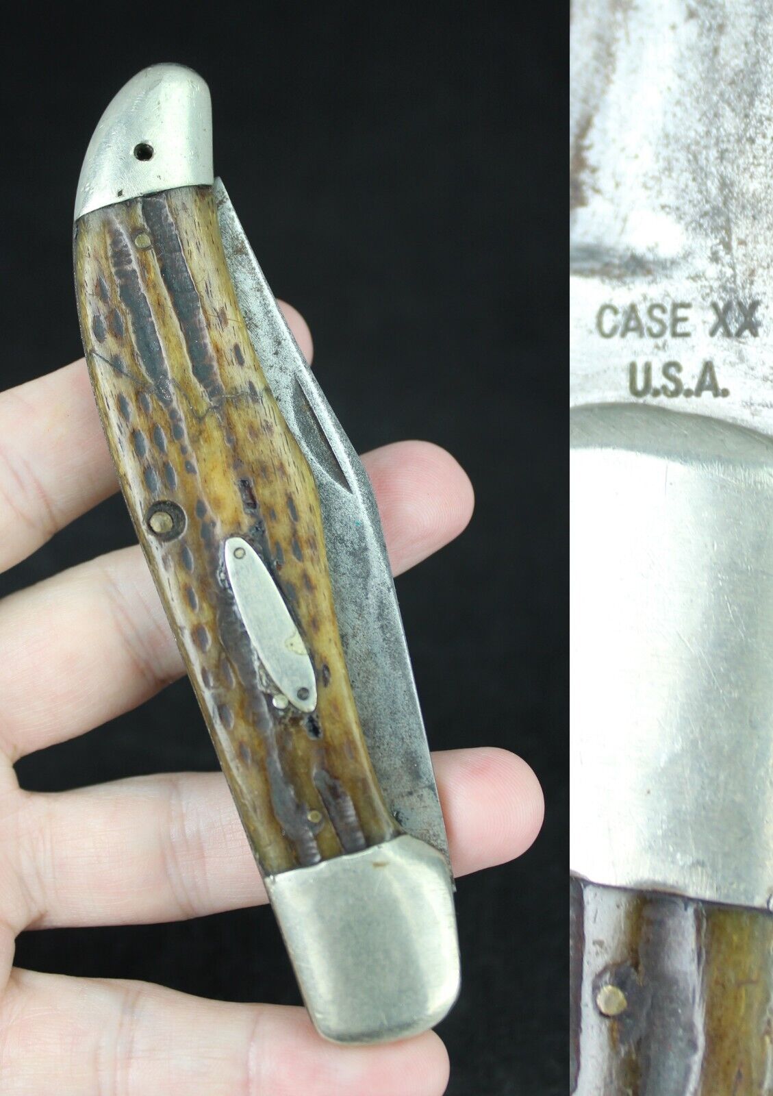 Rare Case XX pocket knife 5265 SAB Vintage 1965-1969 old LARGE SINGLE HUNTER