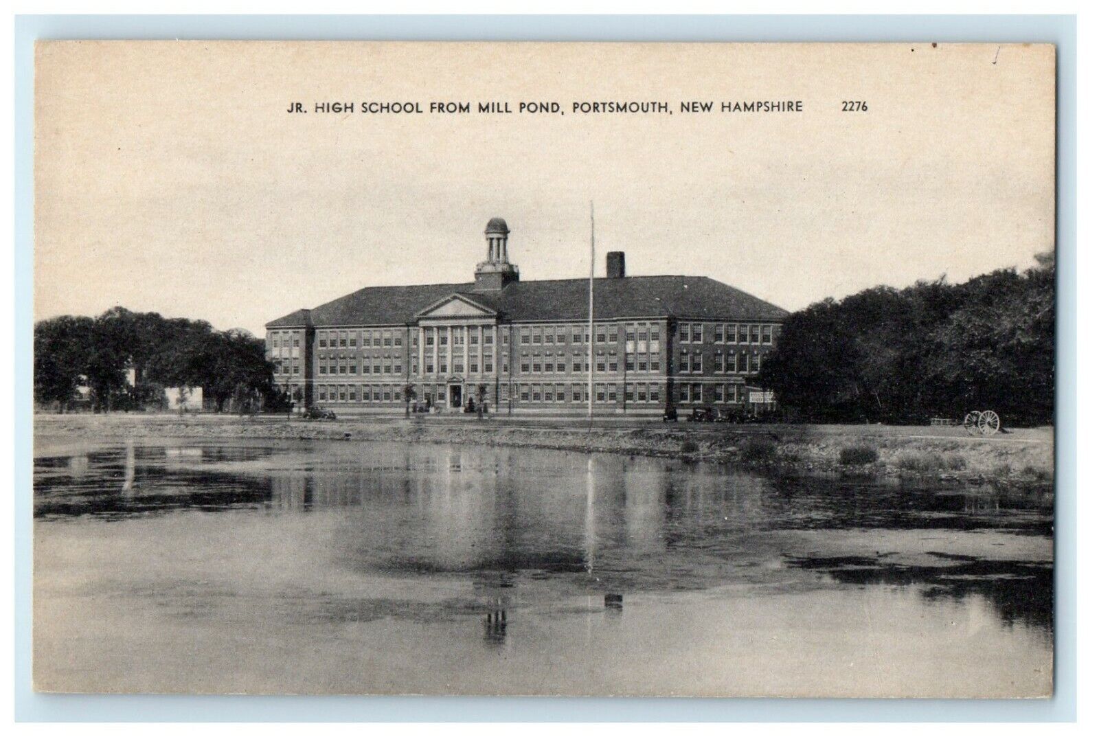 c1910 Jr. High School From Mill Pond Portsmouth New Hampshire NH Postcard