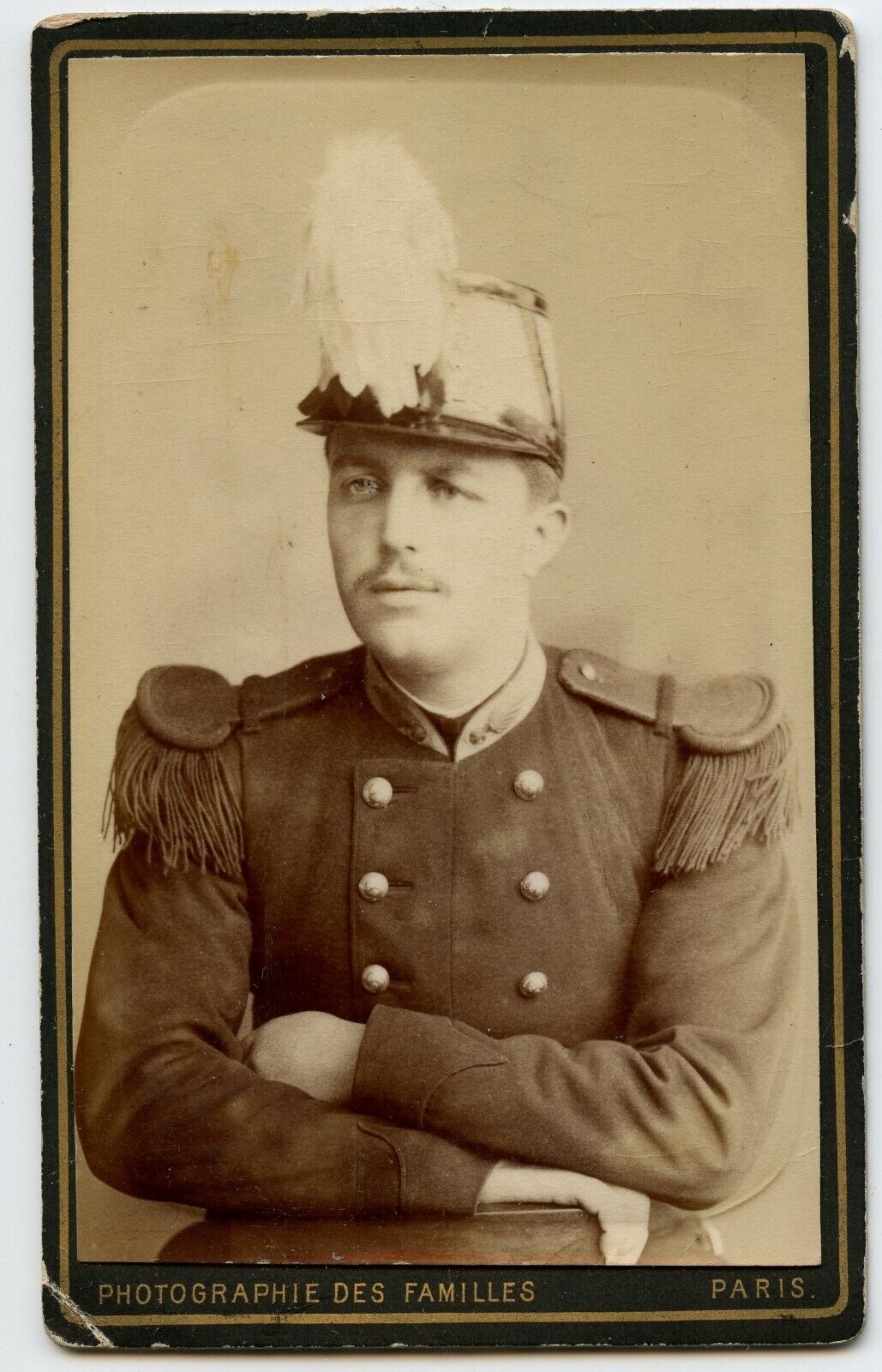  Man in Military Uniform Vintage CDV Photo by Oton , Paris France