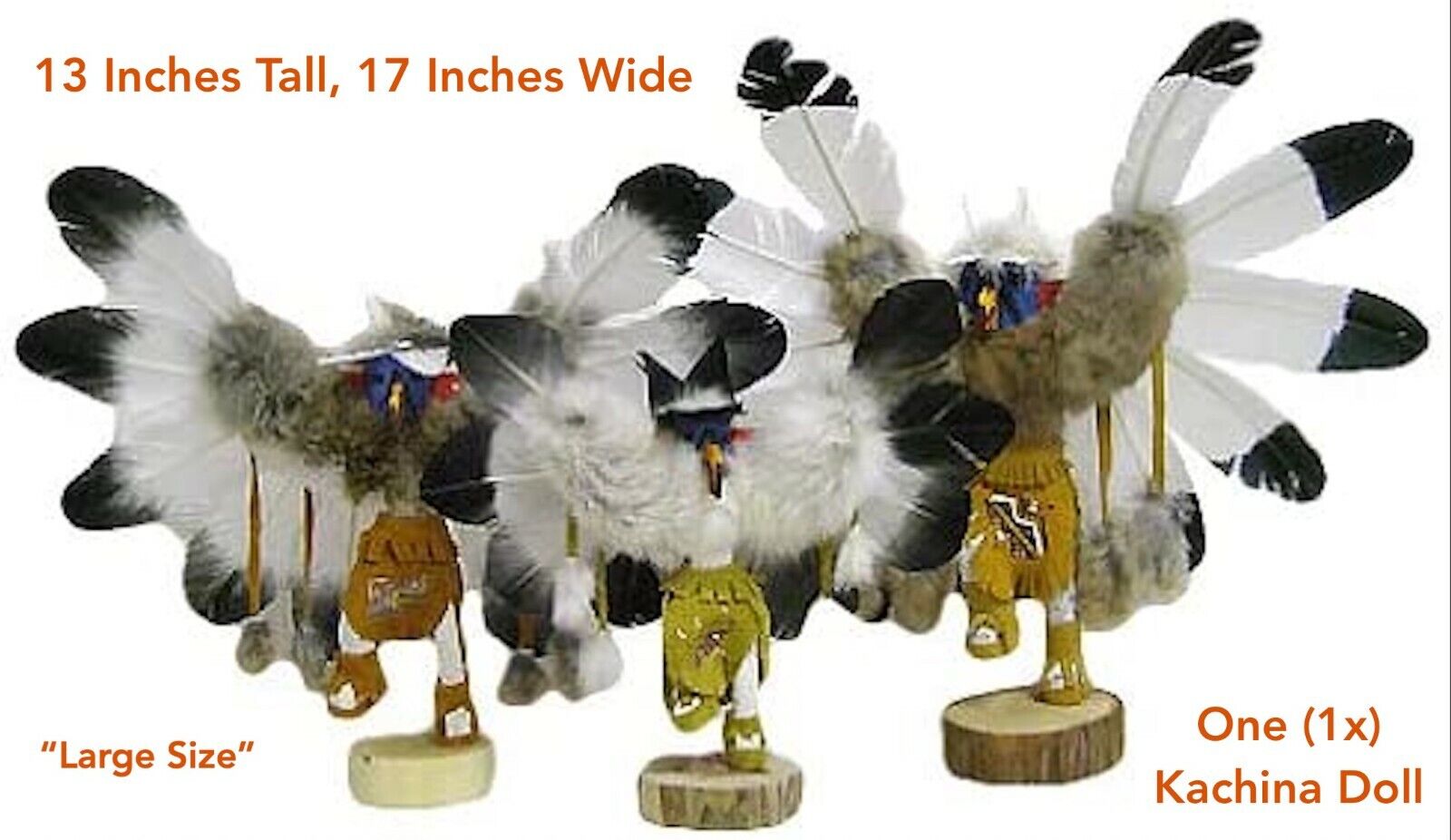 1x LARGE SIZE Navajo EAGLE Kachina Doll (NEW): 13 inches Tall, 17 Inches Wide
