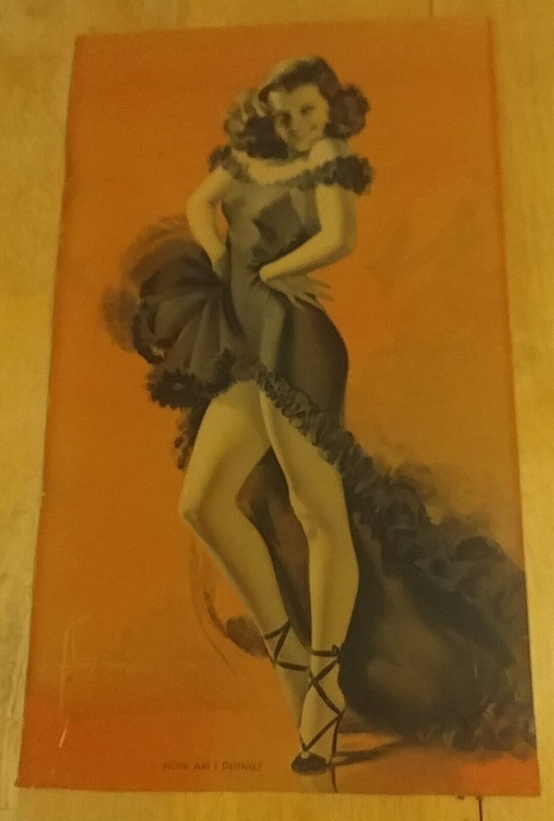 VINTAGE OLD 1942 Rolf Armstrong Pin Up Litho Print,HOW AM I DOING?,FREE SHIPPING