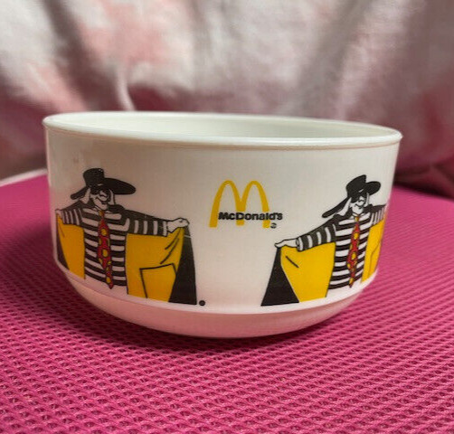 Vintage 1983 McDonalds Hamburglar Plastic Bowl Fast Food Collectible Advertising