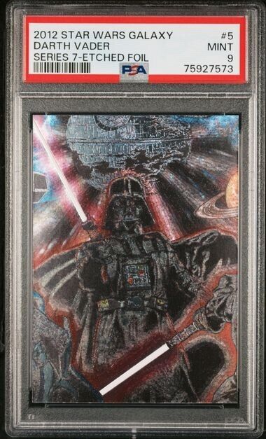 2012 STAR WARS GALAXY Series One Etched Foil Card #5 Darth Vader PSA 9